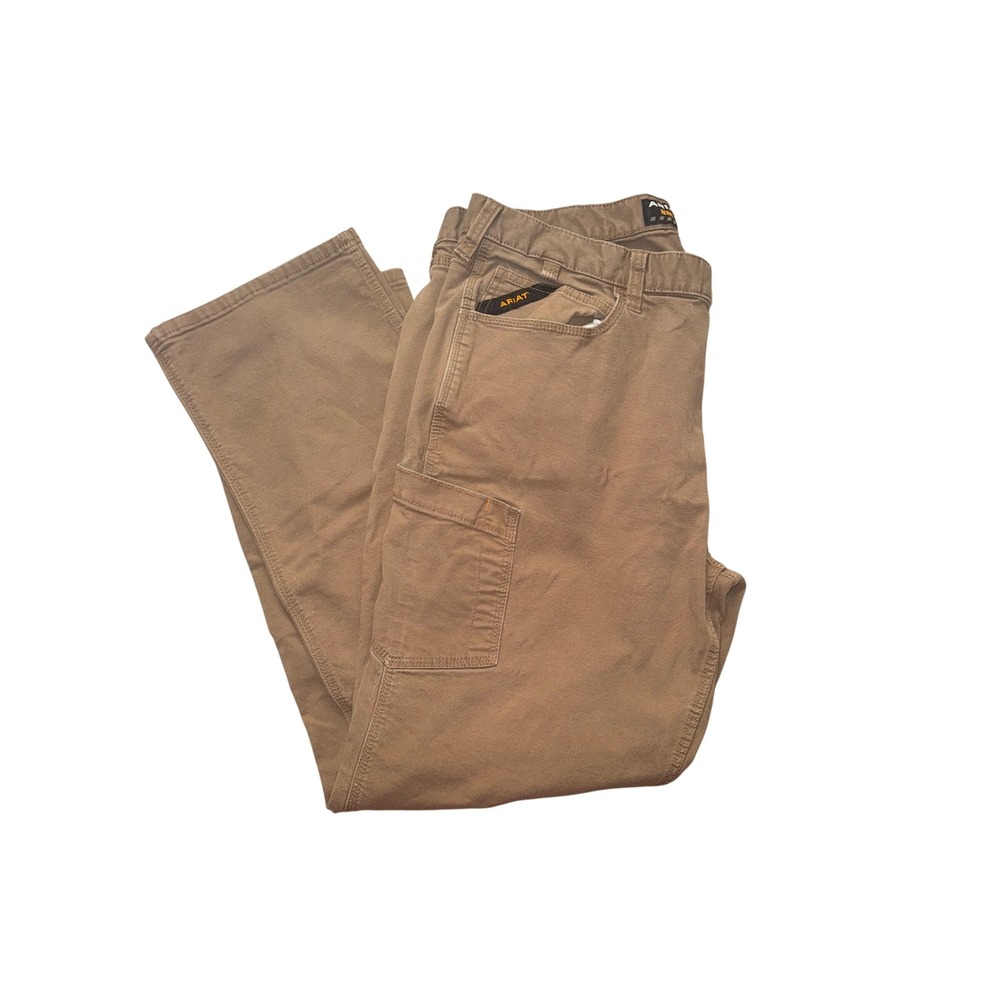 Ariat Rebar M4 Relaxed Straight Leg Canvas Work Pants Tan Mens 40x32
